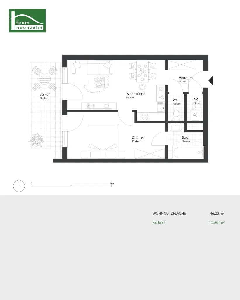 2-Zimmer-Wohnung kaufen in Wien – 46 m², € 305.000 – Bild 8 von 8