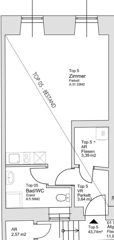 1-Zimmer-Wohnung mieten in Graz – 43,75 m², € 560 – Bild 12 von 12