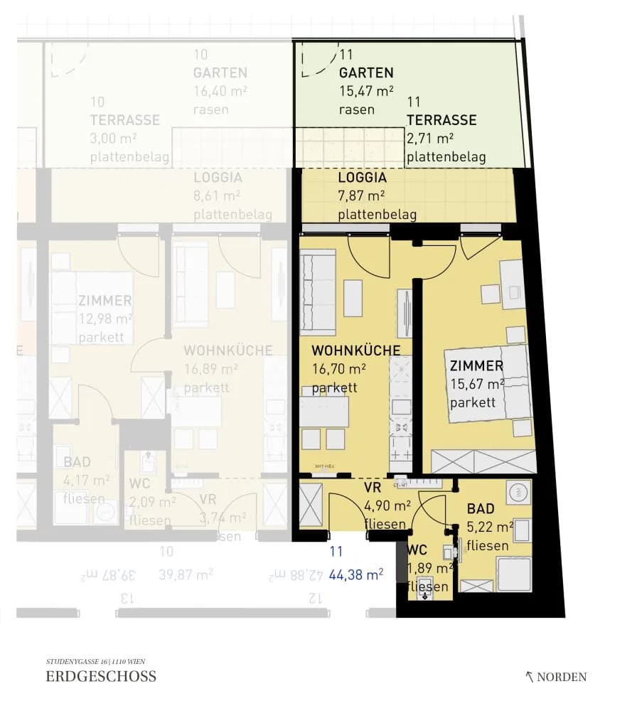 2-Zimmer-Wohnung kaufen in Wien – 44,38 m², € 289.500 – Bild 12 von 12