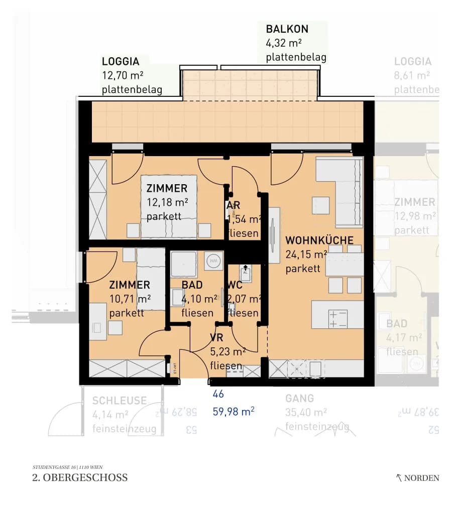 3-Zimmer-Wohnung kaufen in Wien – 61,05 m², € 409.500 – Bild 12 von 12