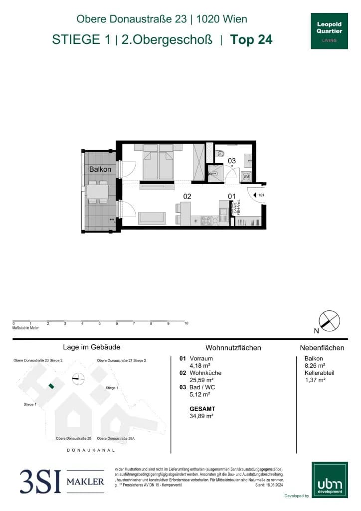 1-Zimmer-Wohnung kaufen in Wien – 34,89 m², € 325.000 – Bild 24 von 24