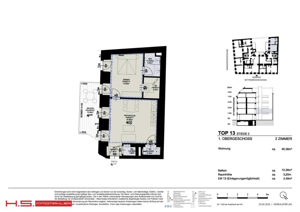 2-Zimmer-Wohnung kaufen in Wien – 46,38 m², € 499.000 – Bild 14 von 14