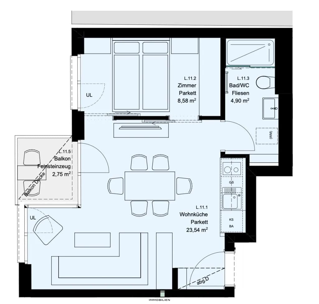 2-Zimmer-Wohnung kaufen in Wien – 37,08 m², € 229.900 – Bild 9 von 9