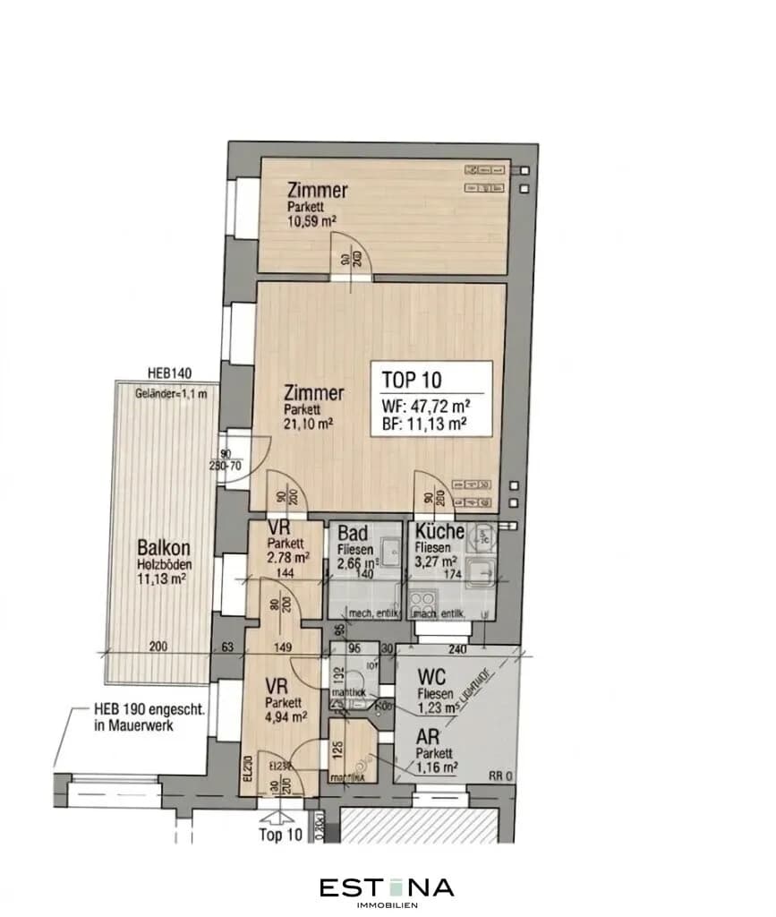 2-Zimmer-Wohnung kaufen in Wien – 47,72 m², € 325.000 – Bild 17 von 17