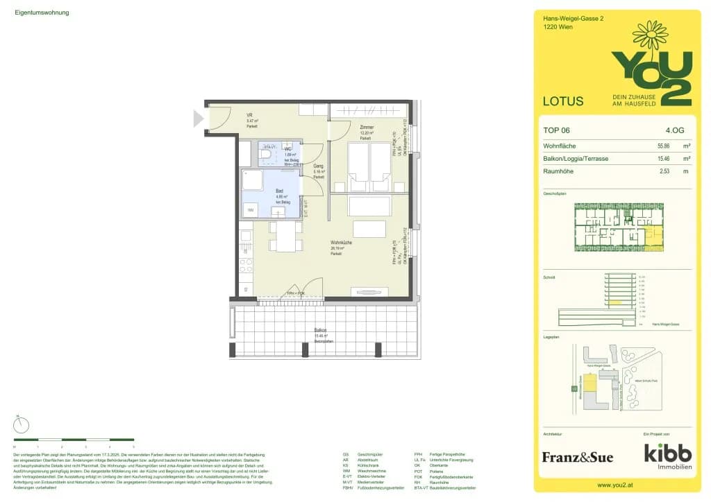 2-Zimmer-Wohnung kaufen in Wien – 57,2 m², € 376.900 – Bild 7 von 7