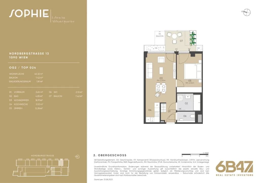 2-Zimmer-Wohnung kaufen in Wien – 45,17 m², € 435.500 – Bild 13 von 13