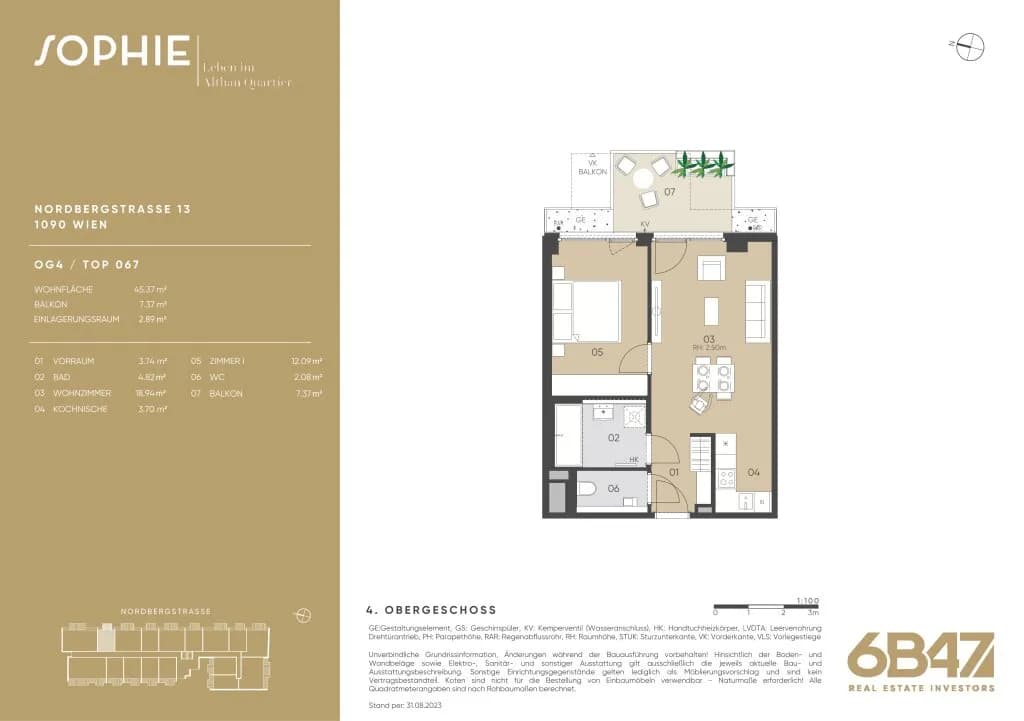 2-Zimmer-Wohnung kaufen in Wien – 45,17 m², € 450.000 – Bild 14 von 14