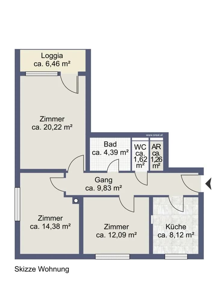 3-Zimmer-Wohnung kaufen in Graz – 76 m², € 213.000 – Bild 10 von 10