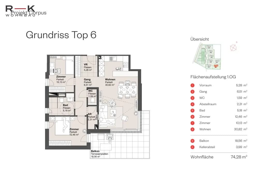 3-Zimmer-Wohnung kaufen in Salzburg-Umgebung – 76,5 m², € 620.000 – Bild 11 von 11