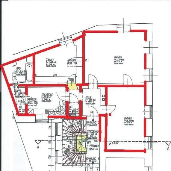 3-Zimmer-Wohnung mieten in Graz – 102 m², € 1.106