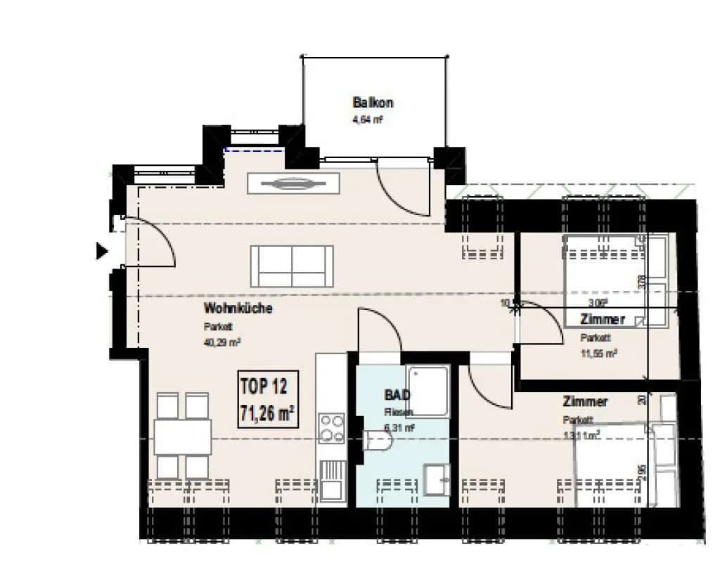 3-Zimmer-Wohnung kaufen in Wien – 71,26 m², € 415.000 – Bild 10 von 10