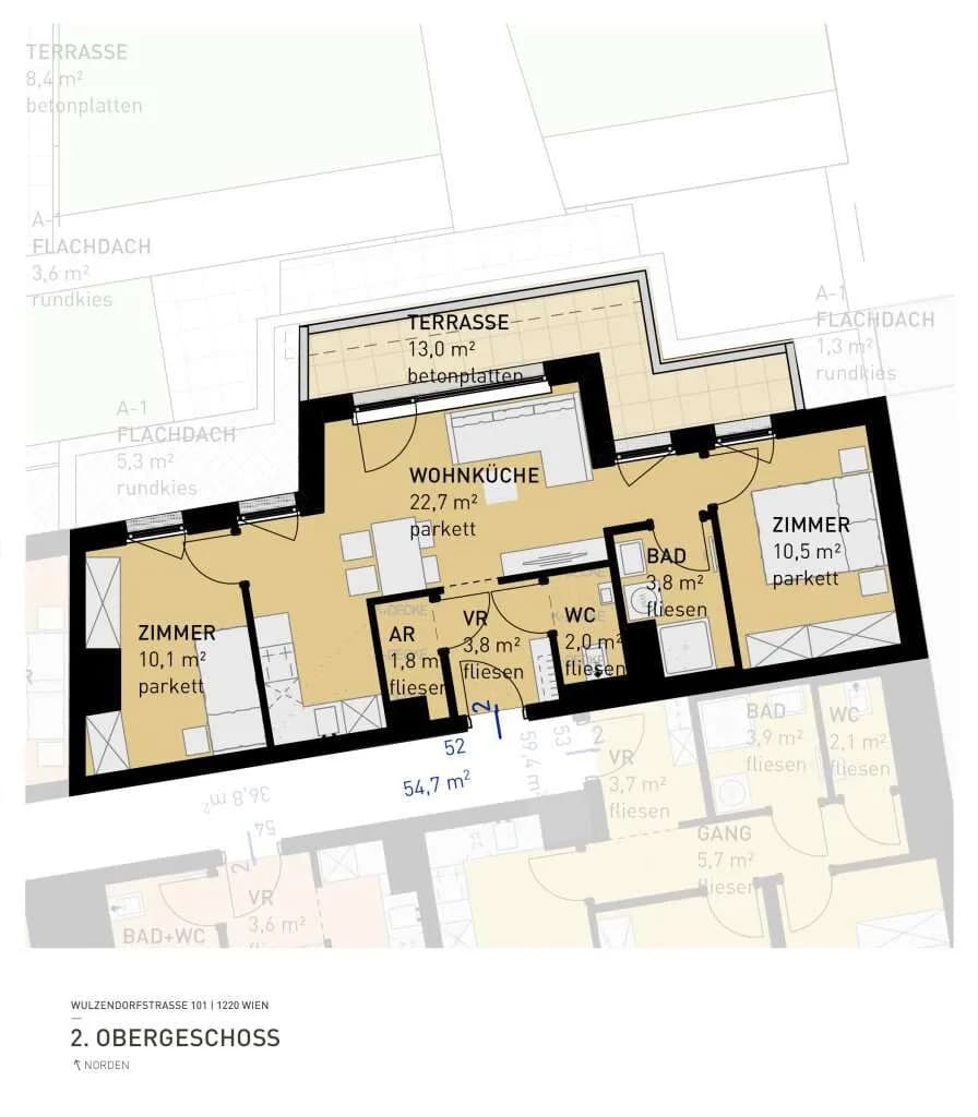 3-Zimmer-Wohnung kaufen in Wien – 55,5 m², € 349.500 – Bild 6 von 7