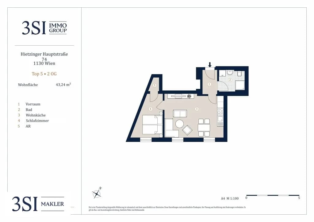2-Zimmer-Wohnung mieten in Wien – 43,24 m², € 1.120 – Bild 10 von 10