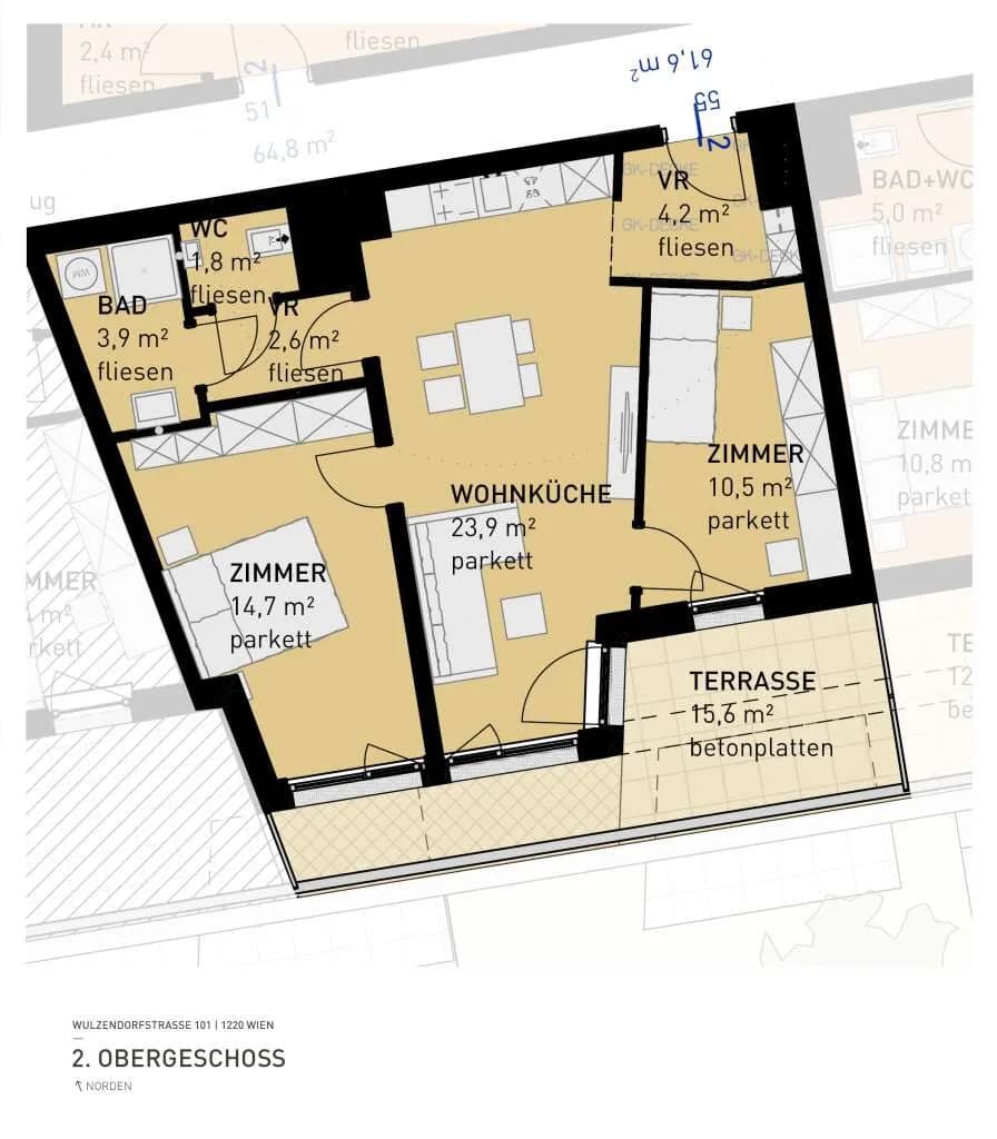 3-Zimmer-Wohnung kaufen in Wien – 62,2 m², € 417.500 – Bild 6 von 7