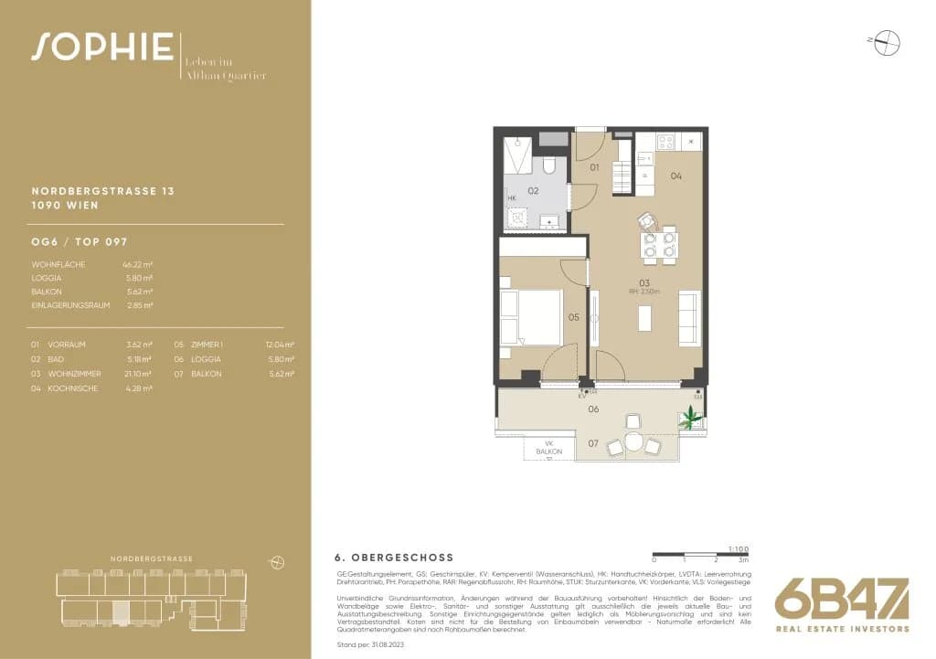 2-Zimmer-Wohnung kaufen in Wien – 46,22 m², € 490.000 – Bild 13 von 13