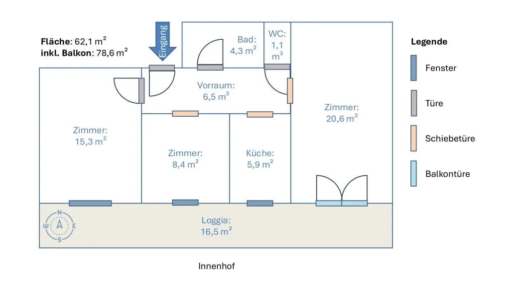 3-Zimmer-Wohnung kaufen in Wien – 62,1 m², € 499.000 – Bild 11 von 11