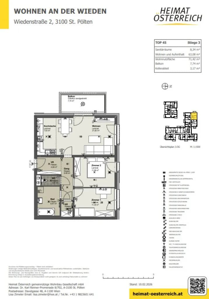 3-Zimmer-Wohnung mieten in Sankt Pölten – 71,42 m², € 903 – Bild 11 von 13