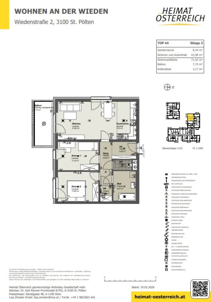 3-Zimmer-Wohnung mieten in Sankt Pölten – 71,42 m², € 903 – Bild 11 von 13