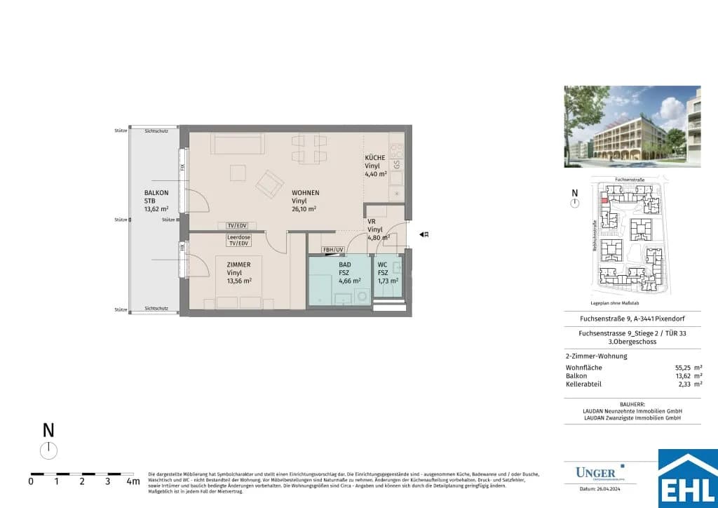2-Zimmer-Wohnung mieten in Tulln – 55,25 m², € 800 – Bild 17 von 17