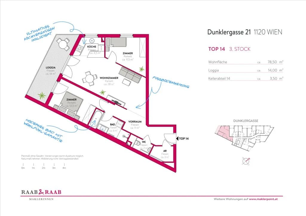 3-Zimmer-Wohnung mieten in Wien – 78,44 m², € 1.594 – Bild 21 von 21