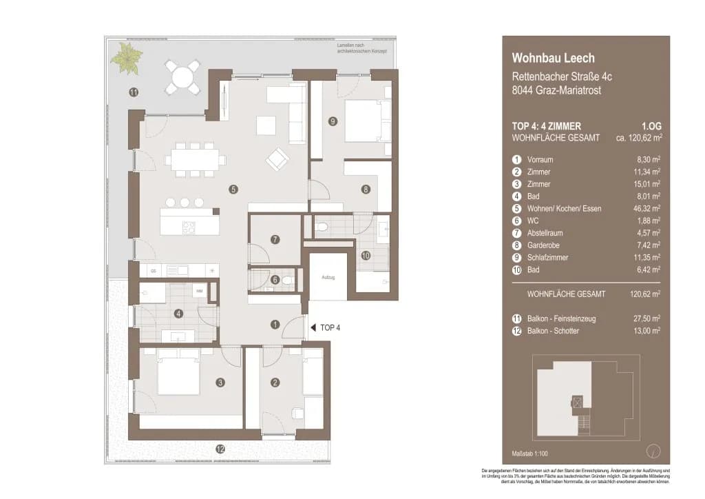 4-Zimmer-Wohnung kaufen in Graz – 120,62 m², € 796.092 – Bild 12 von 12