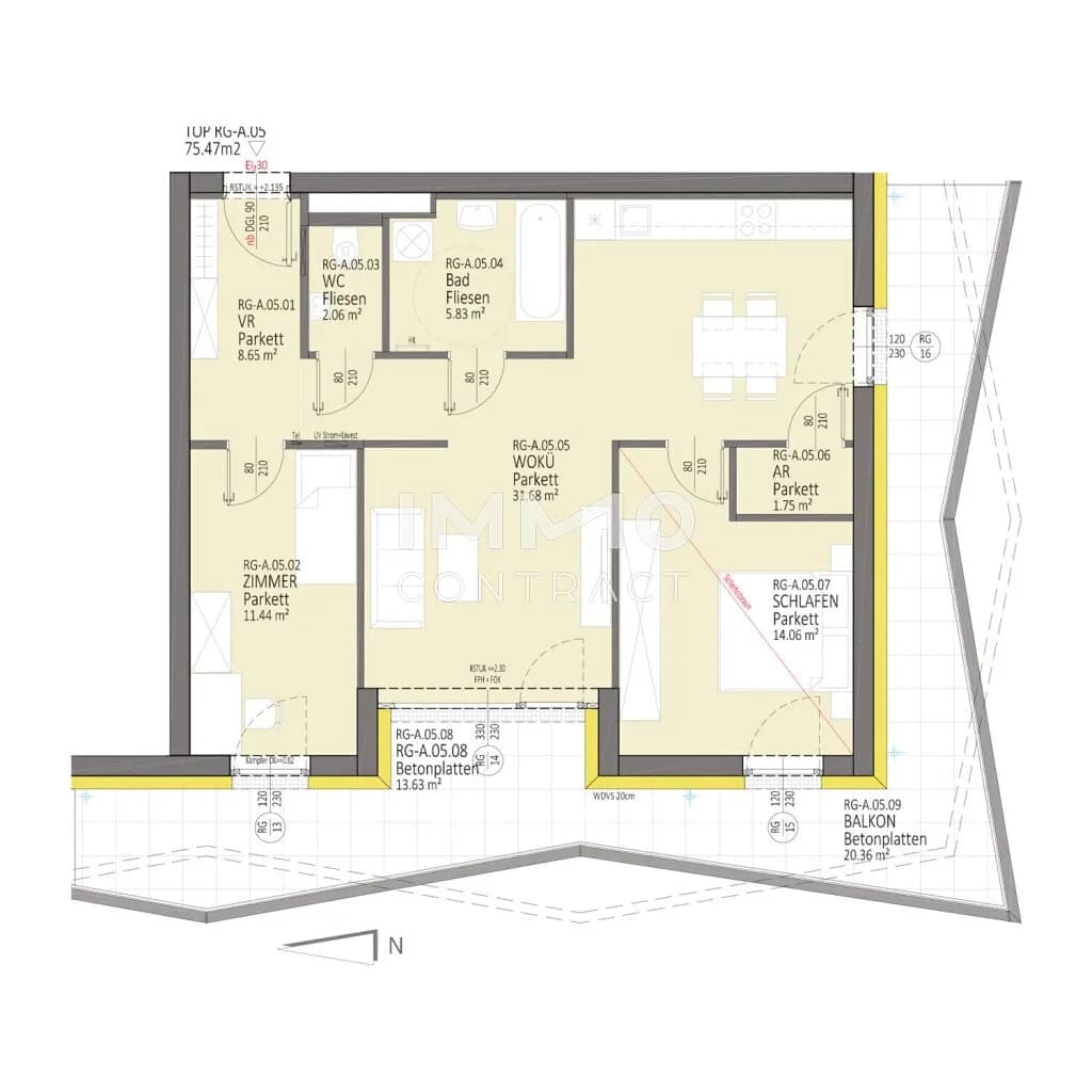 3-Zimmer-Wohnung mieten in Linz – 75,47 m², € 1.249 – Bild 27 von 28