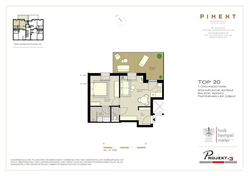 2-Zimmer-Wohnung kaufen in Wien – 40,39 m², € 322.000 – Bild 14 von 14