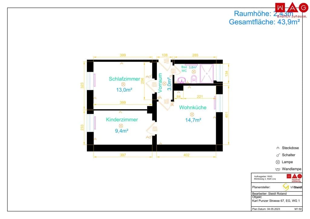 2-Zimmer-Wohnung mieten in Steyr – 44 m², € 404 – Bild 9 von 9