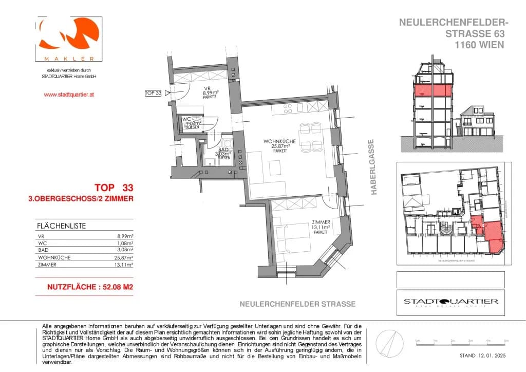 2-Zimmer-Wohnung kaufen in Wien – 52,08 m², € 299.000 – Bild 21 von 21