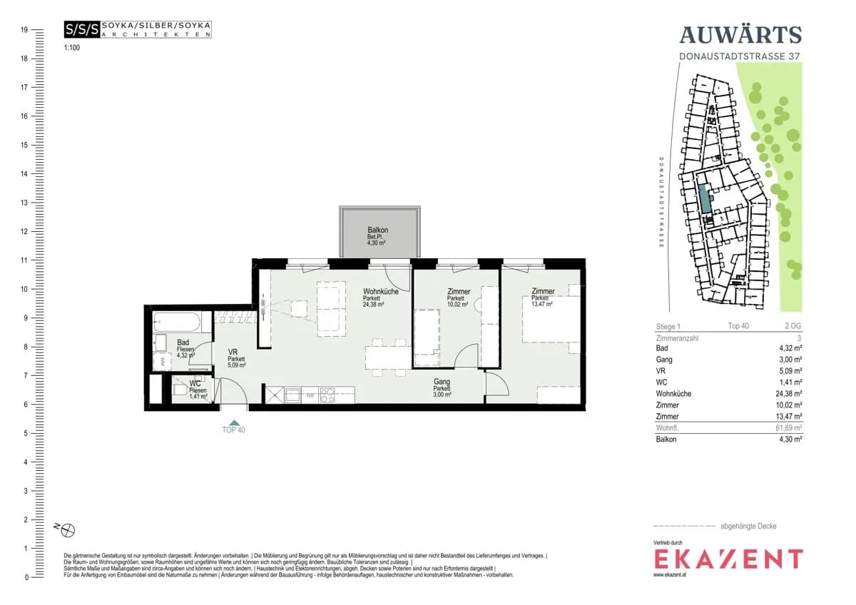 3-Zimmer-Wohnung mieten in Wien – 61,69 m², € 1.650 – Bild 8 von 8