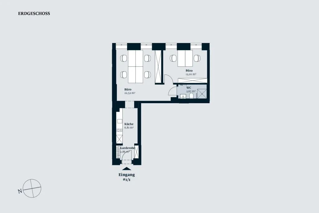 2-Zimmer-Gewerbeimmobilie mieten in Wien – 49 m², € 1.026 – Bild 2 von 9
