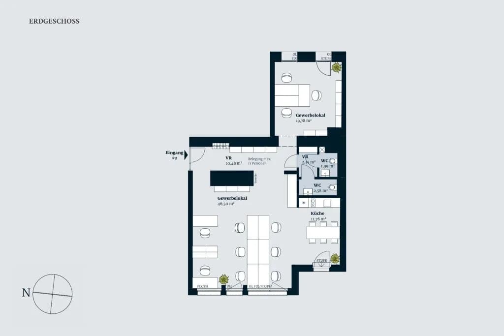 2-Zimmer-Gewerbeimmobilie mieten in Wien – 95 m², € 2.195 – Bild 2 von 8