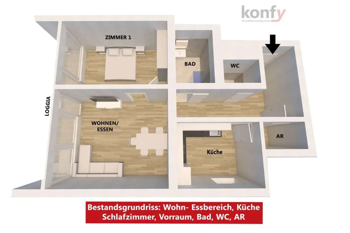3-Zimmer-Wohnung kaufen in Graz – 63 m², € 159.900 – Bild 7 von 9