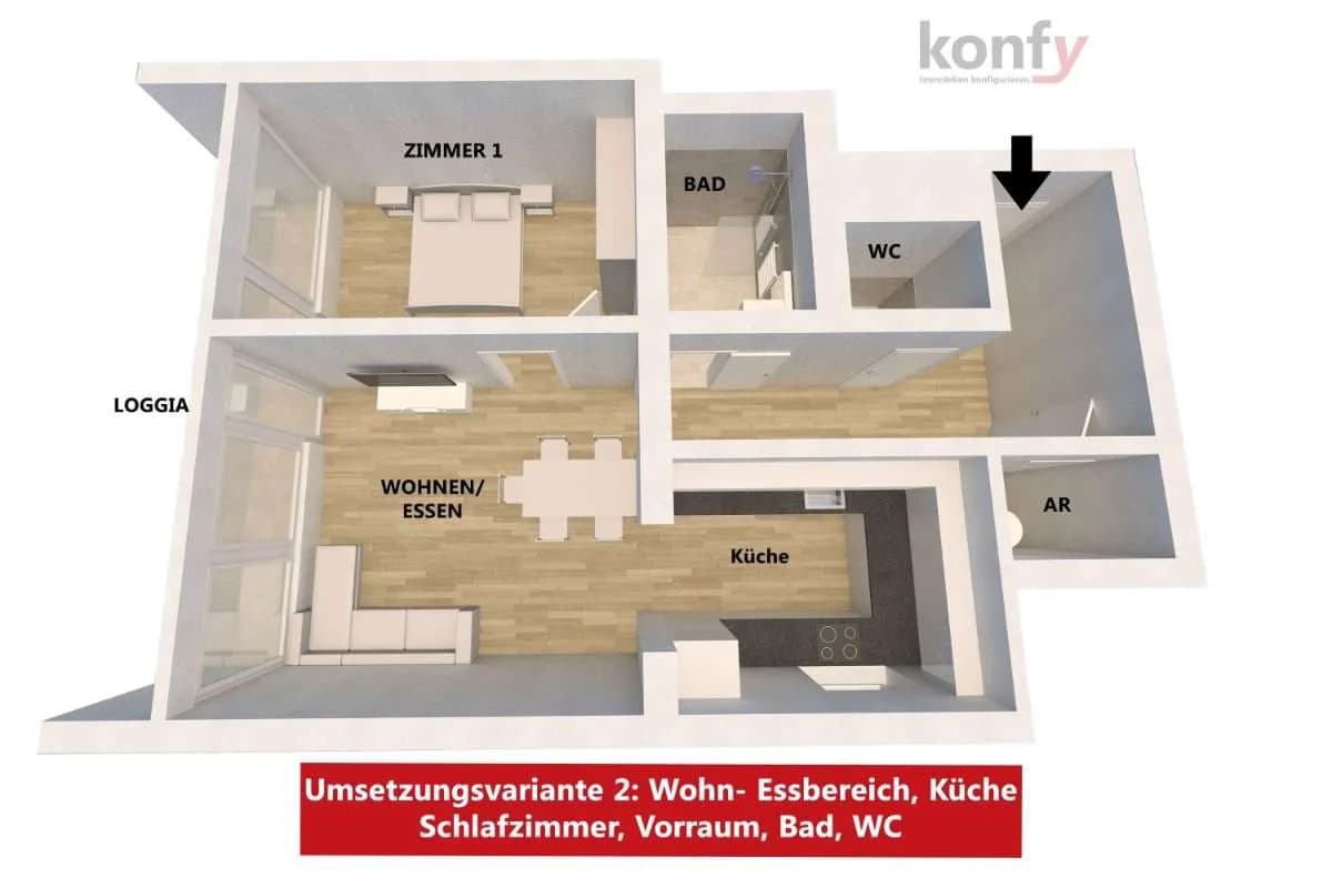 3-Zimmer-Wohnung kaufen in Graz – 63 m², € 159.900 – Bild 9 von 9