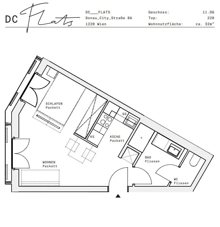 1-Zimmer-Wohnung mieten in Wien – 32,32 m², € 895 – Bild 14 von 15