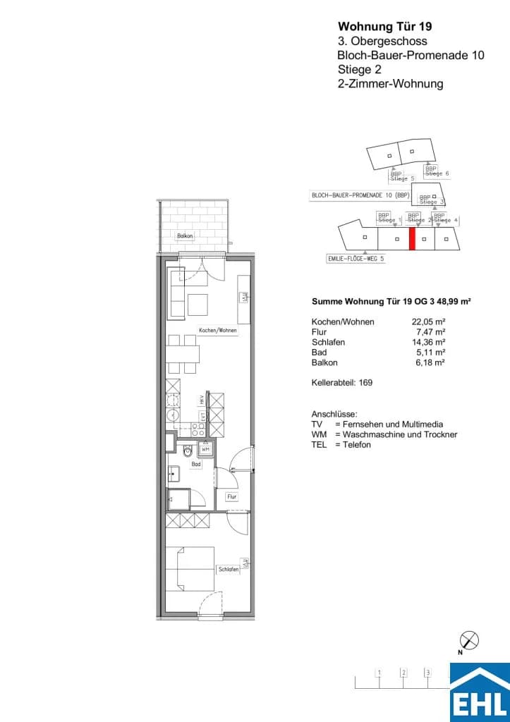 2-Zimmer-Wohnung mieten in Wien – 49 m², € 1.080 – Bild 7 von 7