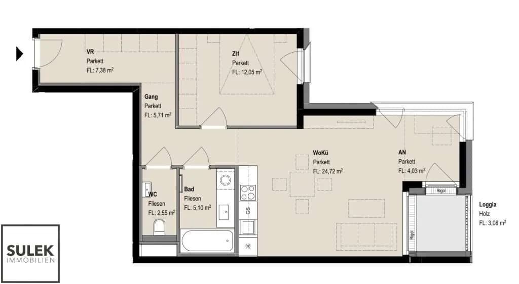 2-Zimmer-Wohnung mieten in Wien – 61,54 m², € 1.949 – Bild 28 von 29