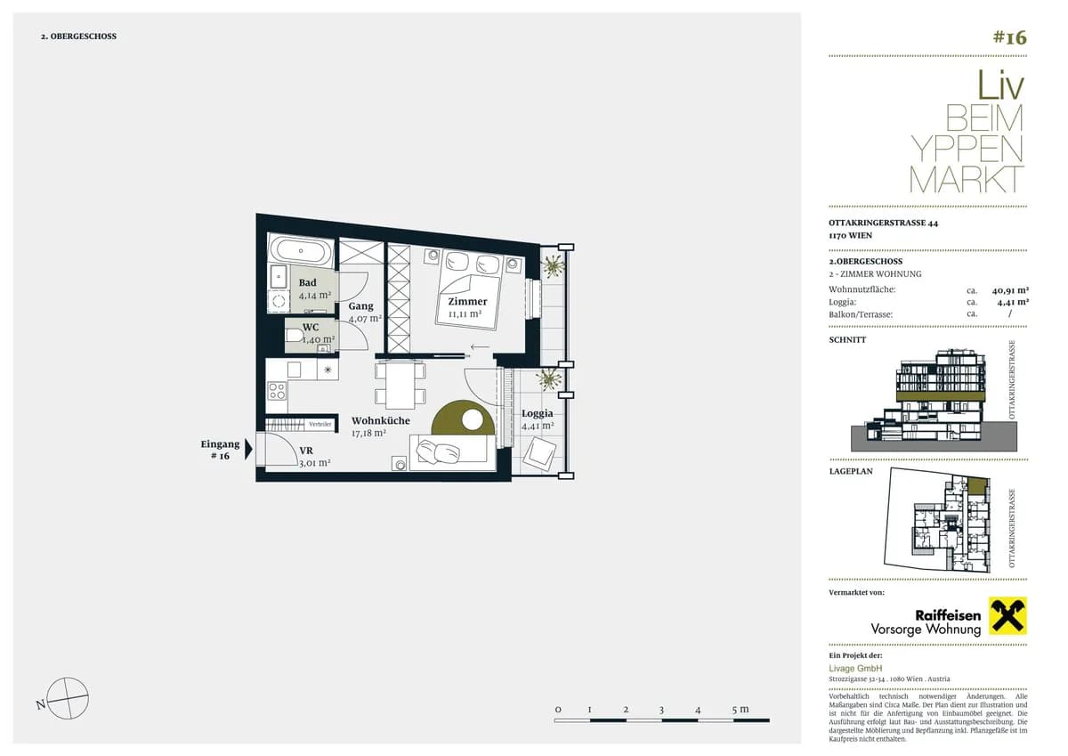 2-Zimmer-Wohnung kaufen in Wien – 40,91 m², € 292.000 – Bild 5 von 5