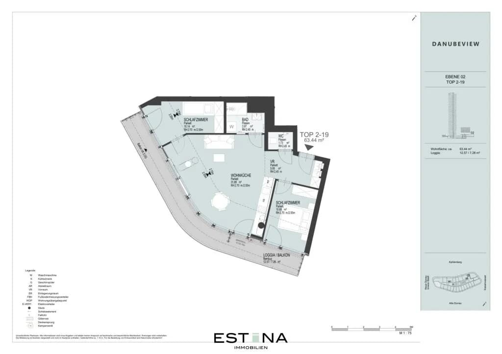 3-Zimmer-Wohnung mieten in Wien – 63,44 m², € 2.099 – Bild 13 von 14