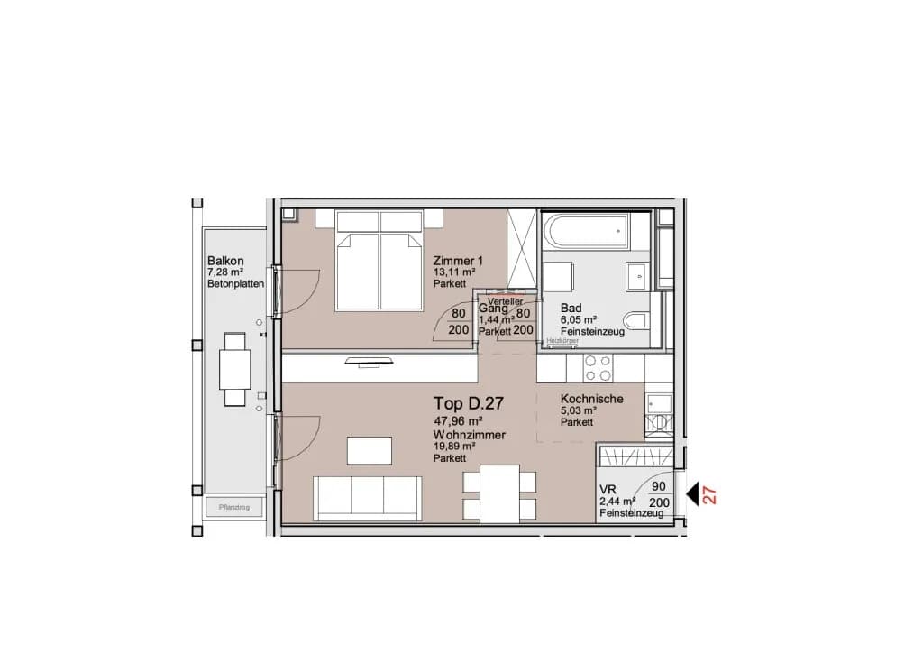 2-Zimmer-Wohnung kaufen in Wien – 48,04 m², € 315.000 – Bild 12 von 12