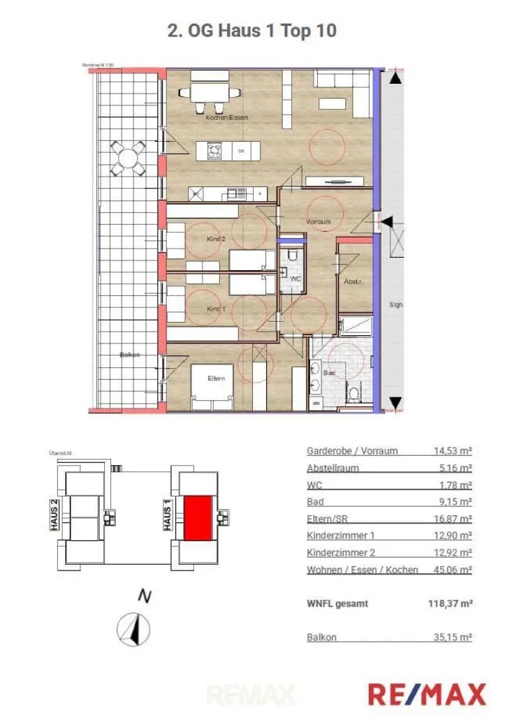 4-Zimmer-Wohnung mieten in Grieskirchen – 118,37 m², € 1.424 – Bild 4 von 6