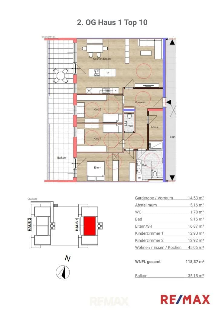 4-Zimmer-Wohnung mieten in Grieskirchen – 118,37 m², € 1.424 – Bild 6 von 6