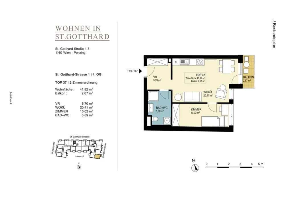 2-Zimmer-Wohnung mieten in Wien – 41,82 m², € 979 – Bild 18 von 18
