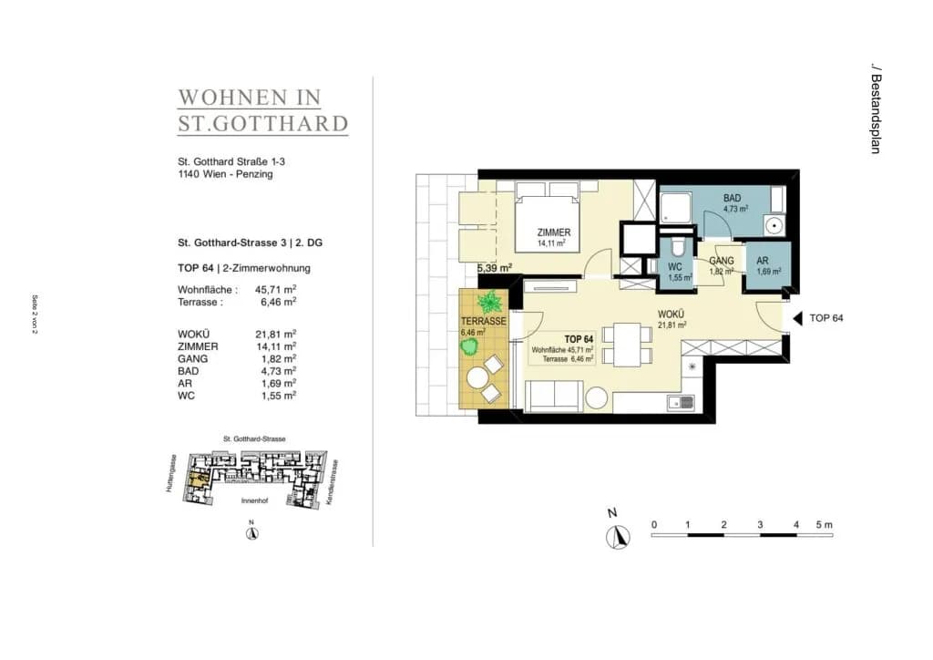 2-Zimmer-Wohnung mieten in Wien – 45,71 m², € 1.079 – Bild 25 von 25