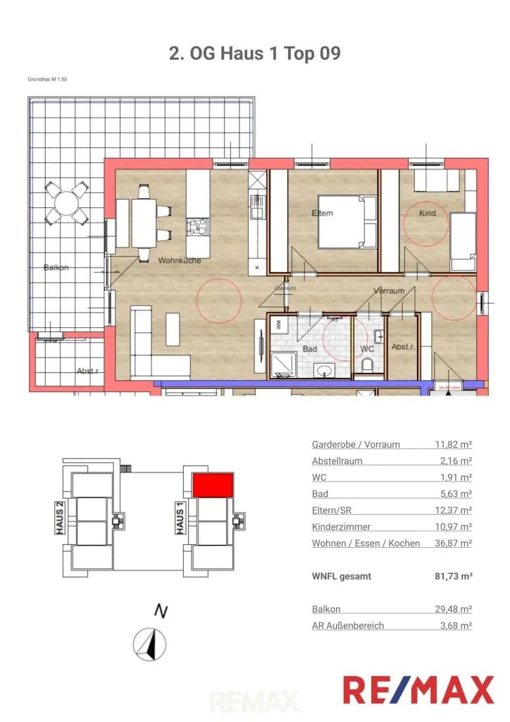 3-Zimmer-Wohnung mieten in Grieskirchen – 81,73 m², € 1.077 – Bild 11 von 11