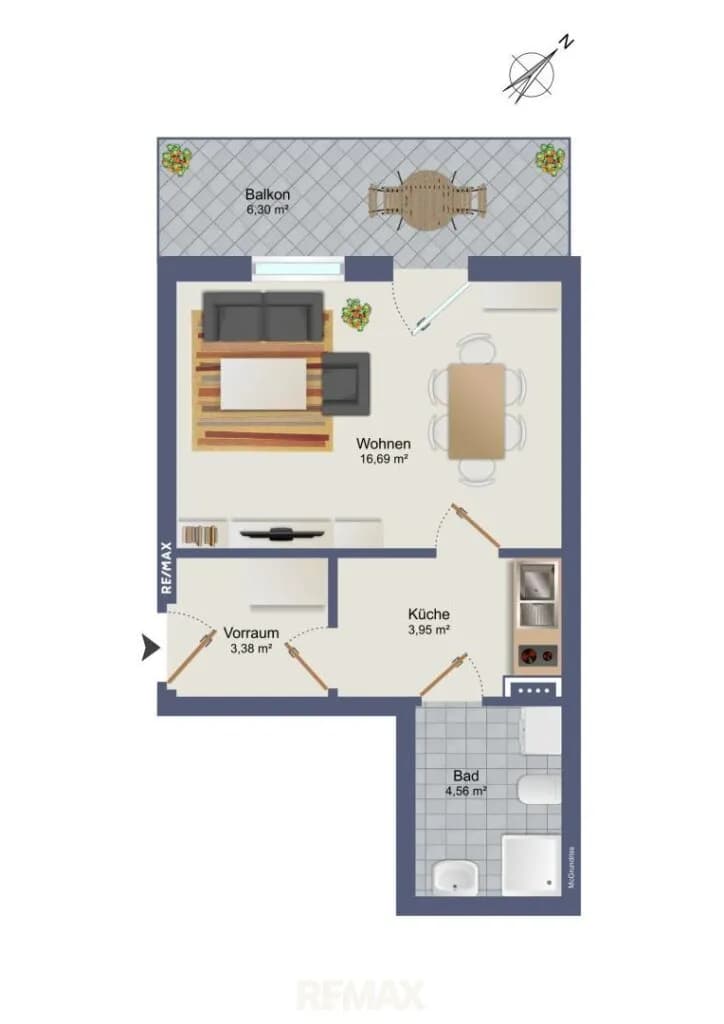 1-Zimmer-Wohnung mieten in Graz – 29,6 m², € 510 – Bild 2 von 10