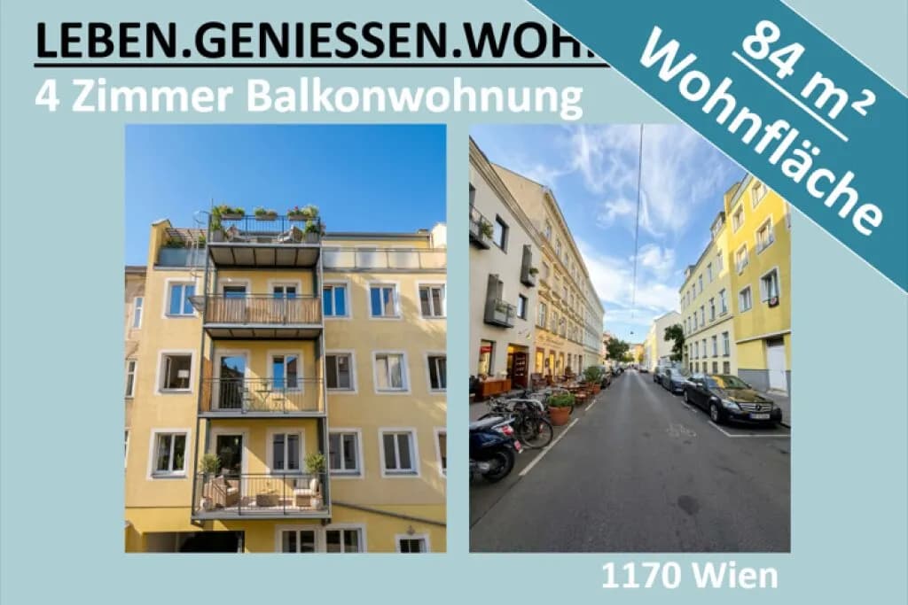 4-Zimmer-Wohnung mieten in Wien – 84,09 m², € 1.475