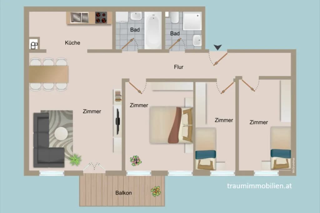 4-Zimmer-Wohnung mieten in Wien – 84,09 m², € 1.475 – Bild 2 von 19