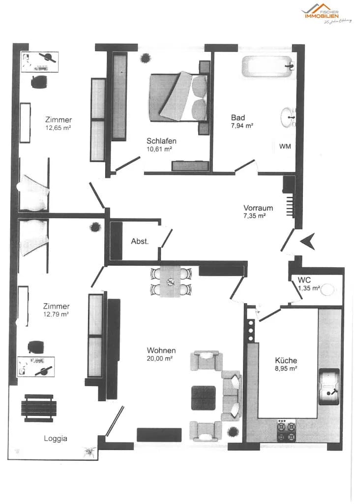 4-Zimmer-Wohnung mieten in Neunkirchen – 82 m², € 650 – Bild 11 von 11