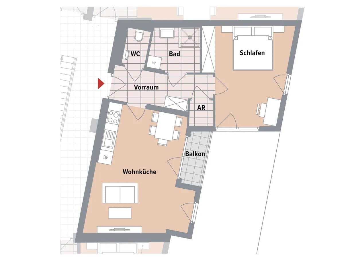 2-Zimmer-Wohnung kaufen in Wien – 52,28 m², € 300.200 – Bild 4 von 4